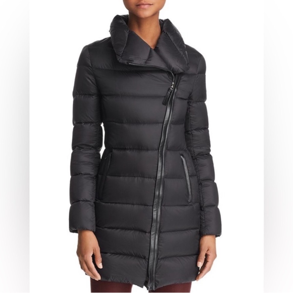 Mackage Yara Asymmetrical Black Puffer Coat - Picture 3 of 12
